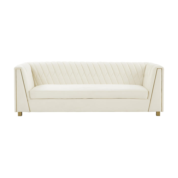 Wafa Cream Velvet Sofa - UK