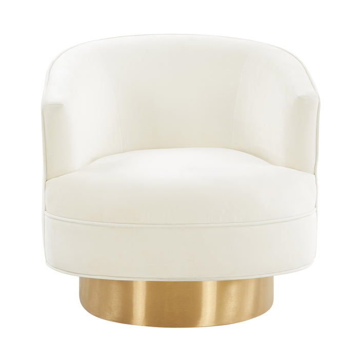 Stella Cream Velvet Swivel Chair - UK