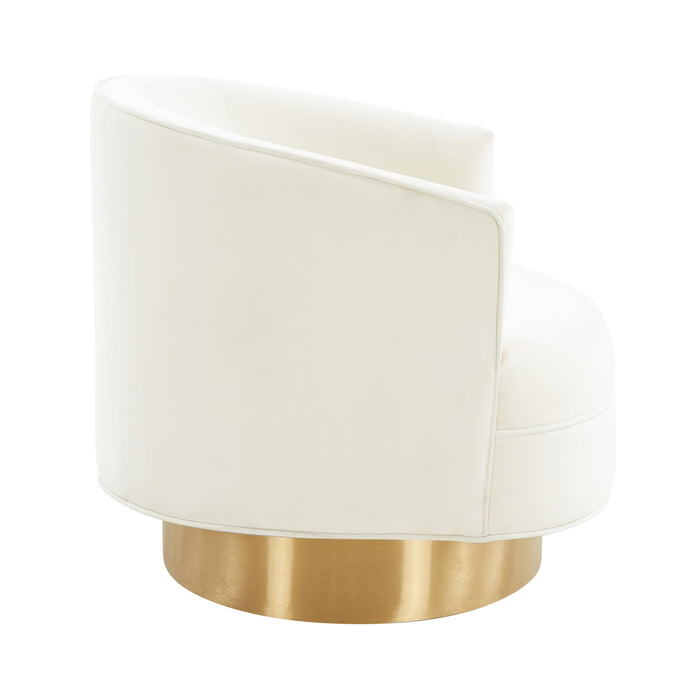 Stella Cream Velvet Swivel Chair - UK