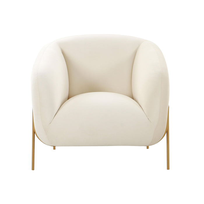 Kandra Cream Velvet Accent Chair - UK