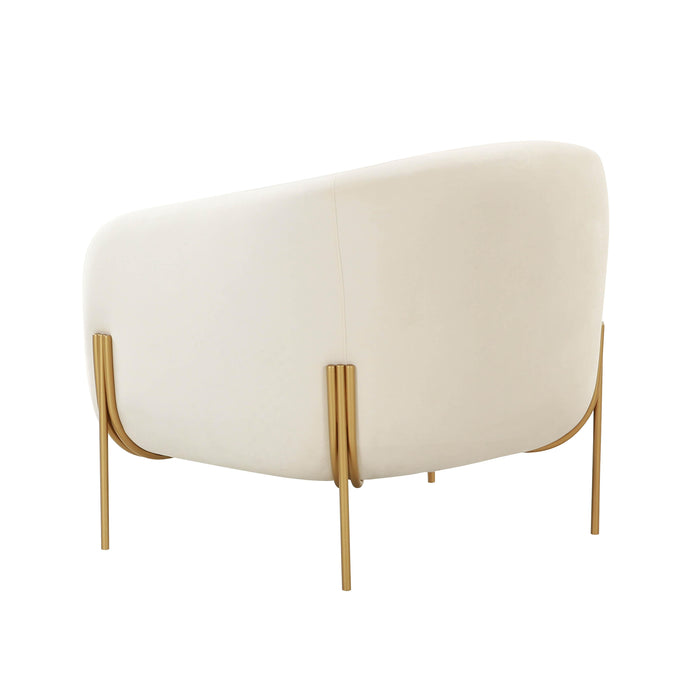 Kandra Cream Velvet Accent Chair - UK