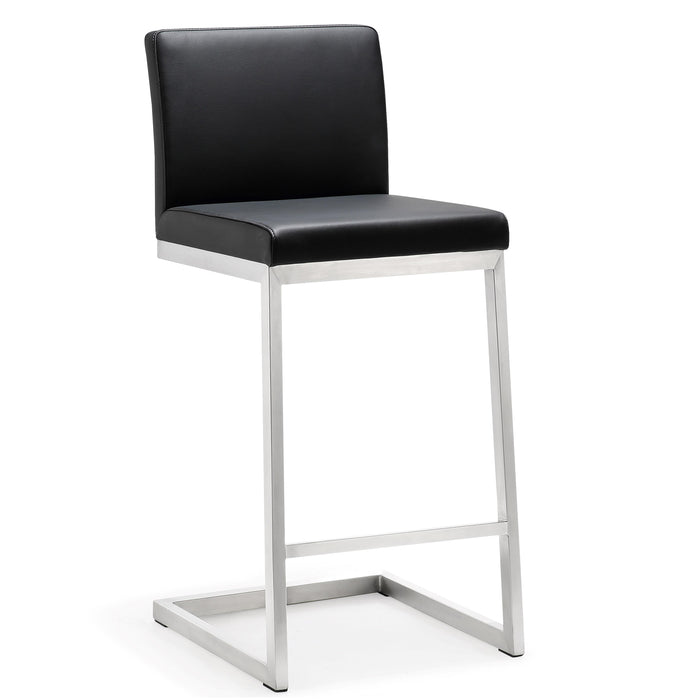 Parma Black Stainless Steel Counter Stool - Set of 2 - UK