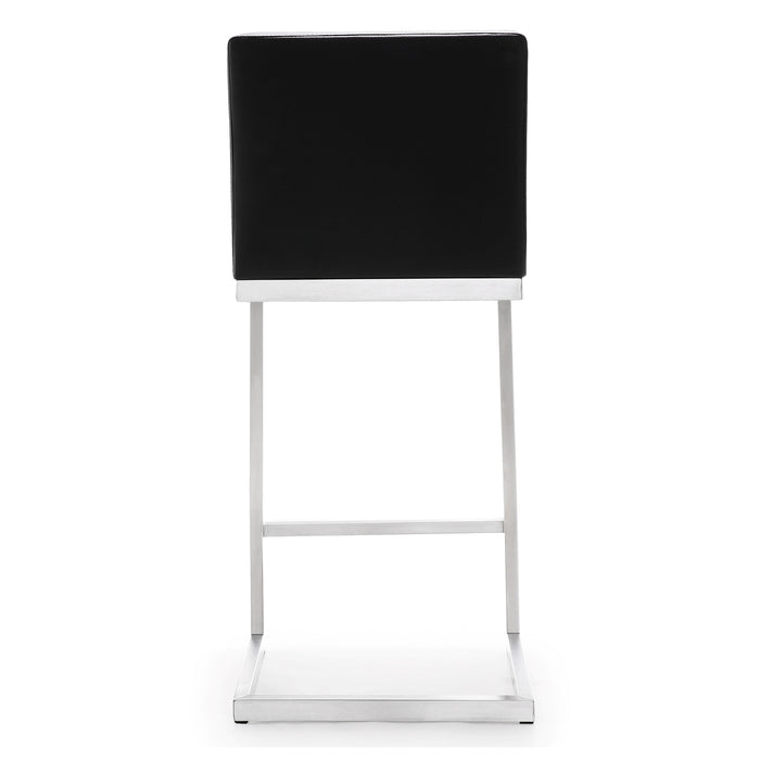 Parma Black Stainless Steel Counter Stool - Set of 2 - UK