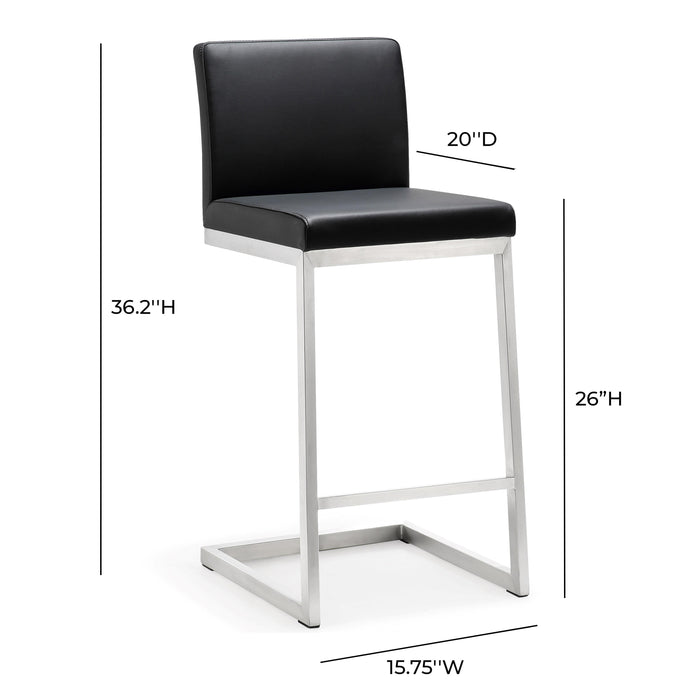 Parma Black Stainless Steel Counter Stool - Set of 2 - UK