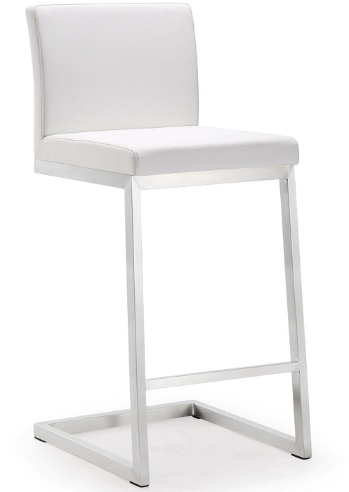 Parma White Stainless Steel Counter Stool - Set of 2 - UK