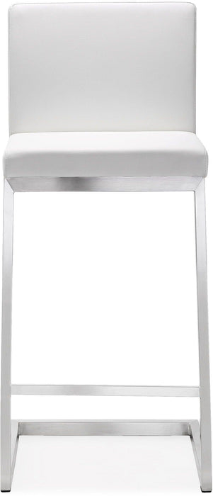 Parma White Stainless Steel Counter Stool - Set of 2 - UK