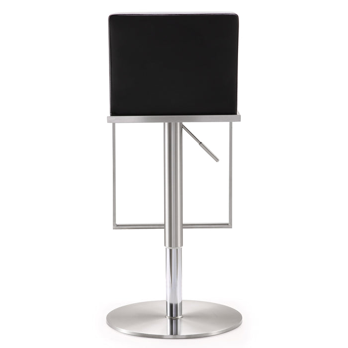 Amalfi Black Vegan Leather Adjustable Stool - UK