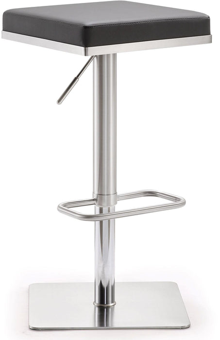 Bari Grey Stainless Steel Adjustable Barstool