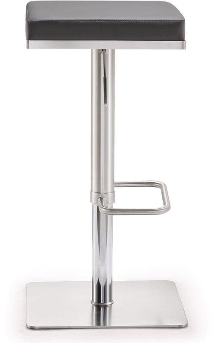 Bari Grey Stainless Steel Adjustable Barstool