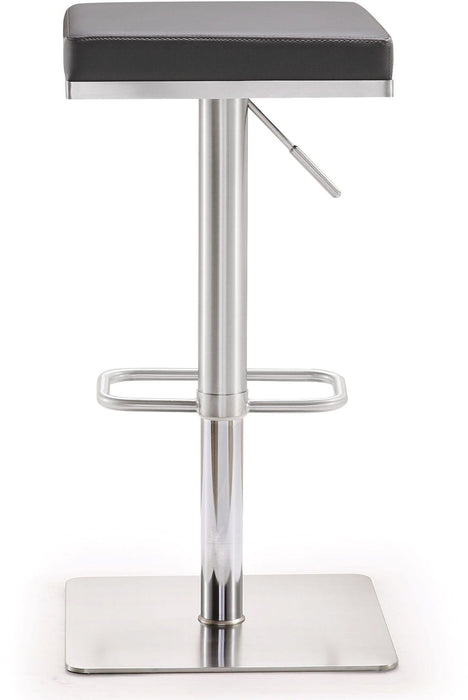 Bari Grey Stainless Steel Adjustable Barstool