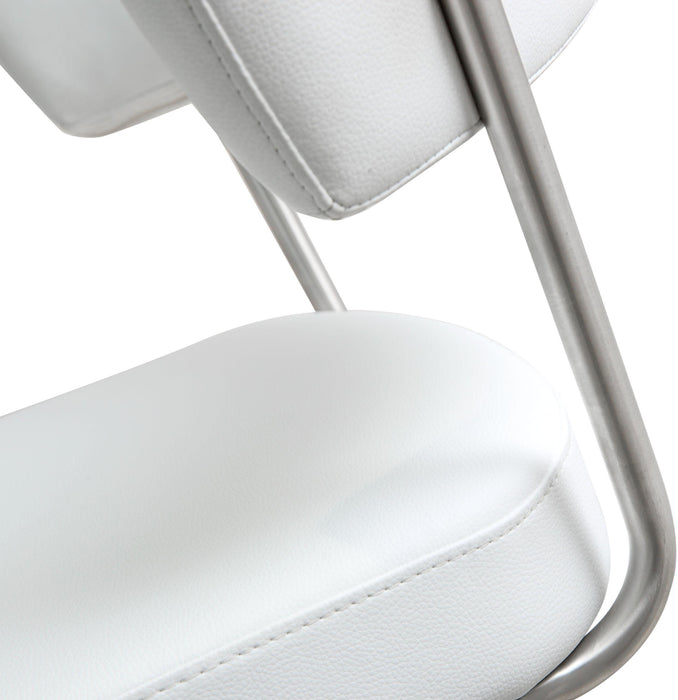 Cosmo White Stainless Steel Barstool - UK