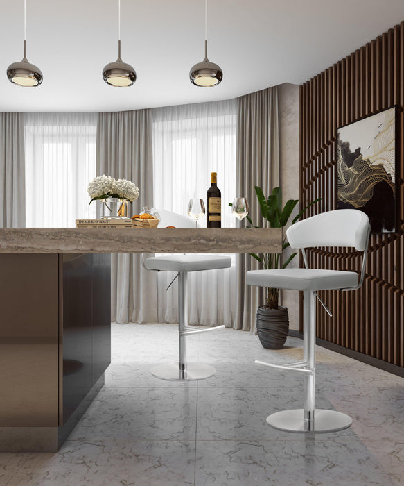 Cosmo White Stainless Steel Barstool - UK