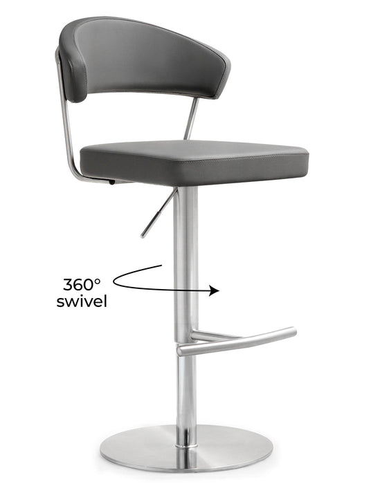 Cosmo Grey Stainless Steel Barstool - UK