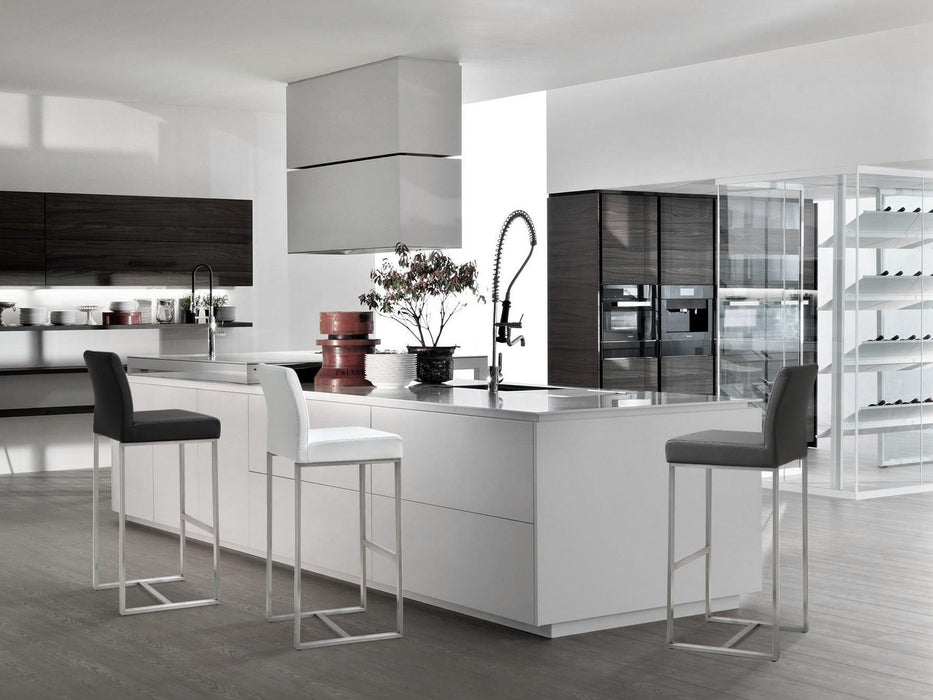 Denmark White Stainless Steel Counter Stool - Set of 2 - UK