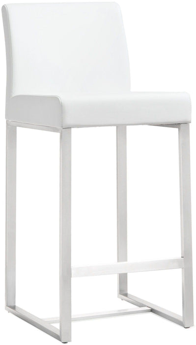 Denmark White Stainless Steel Counter Stool - Set of 2 - UK