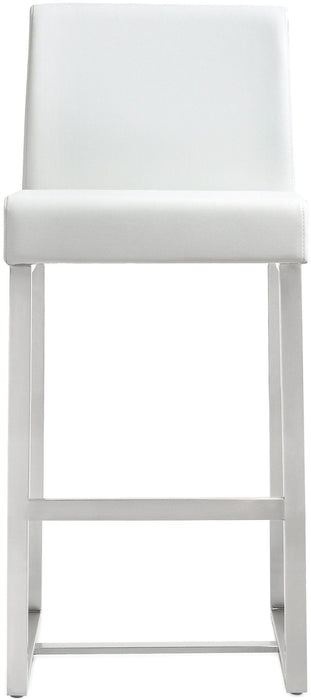 Denmark White Stainless Steel Counter Stool - Set of 2 - UK