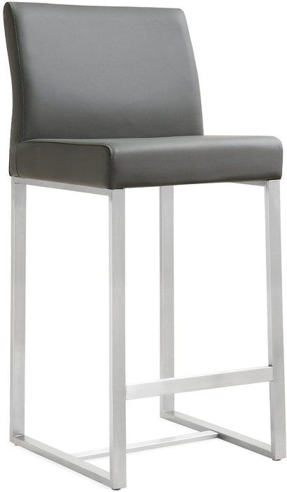 Denmark Grey Stainless Steel Counter Stool - Set of 2 - UK
