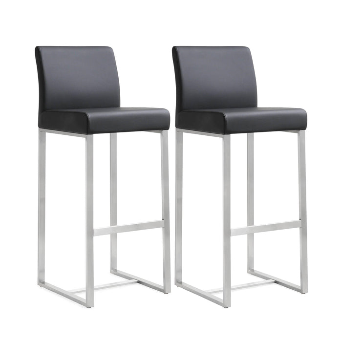 Denmark Black Stainless Steel Barstool - Set of 2 - UK