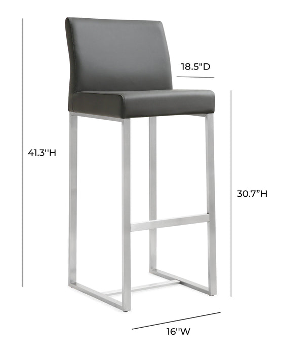 Denmark Grey Stainless Steel Barstool - Set of 2 - UK