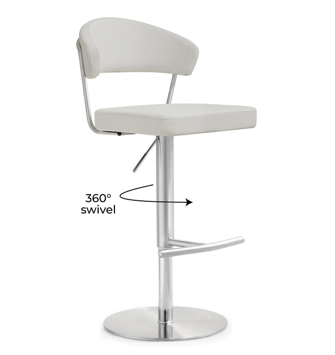 Cosmo Light Grey Stainless Steel Barstool - UK