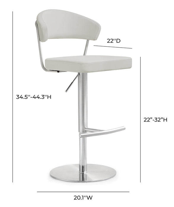 Cosmo Light Grey Stainless Steel Barstool - UK