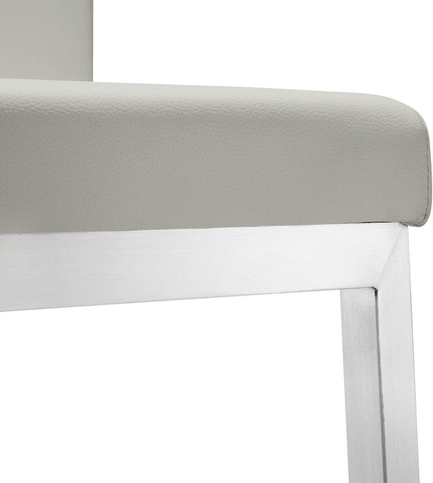 Parma Light Grey Stainless Steel Counter Stool - Set of 2 - UK