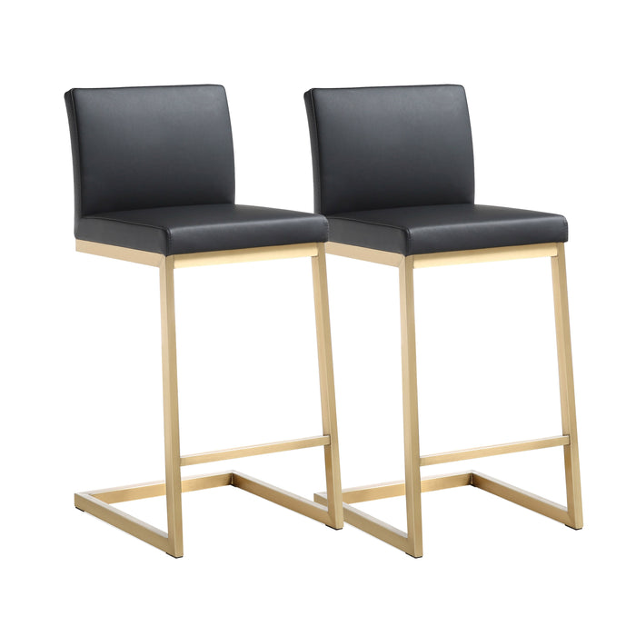 Parma Black Gold Steel Counter Stool Set of 2