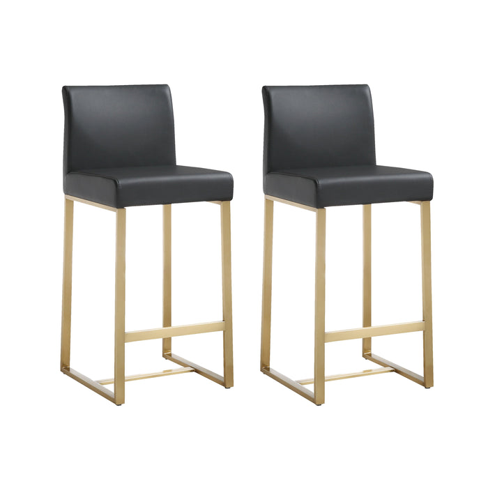 Denmark Black Gold Steel Counter Stool Set of 2