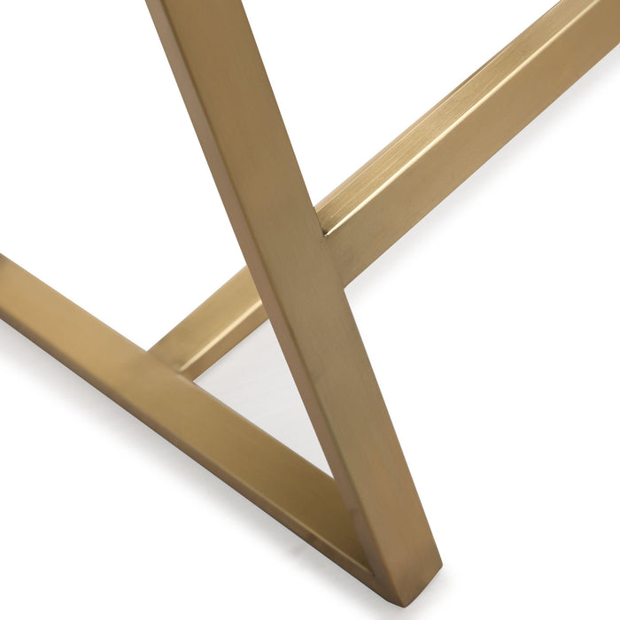 Denmark White Gold Steel Counter Stool - Set of 2 - UK