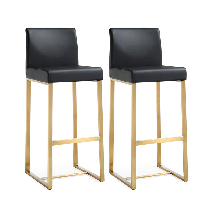 Denmark Black Gold Steel Barstool Set of 2