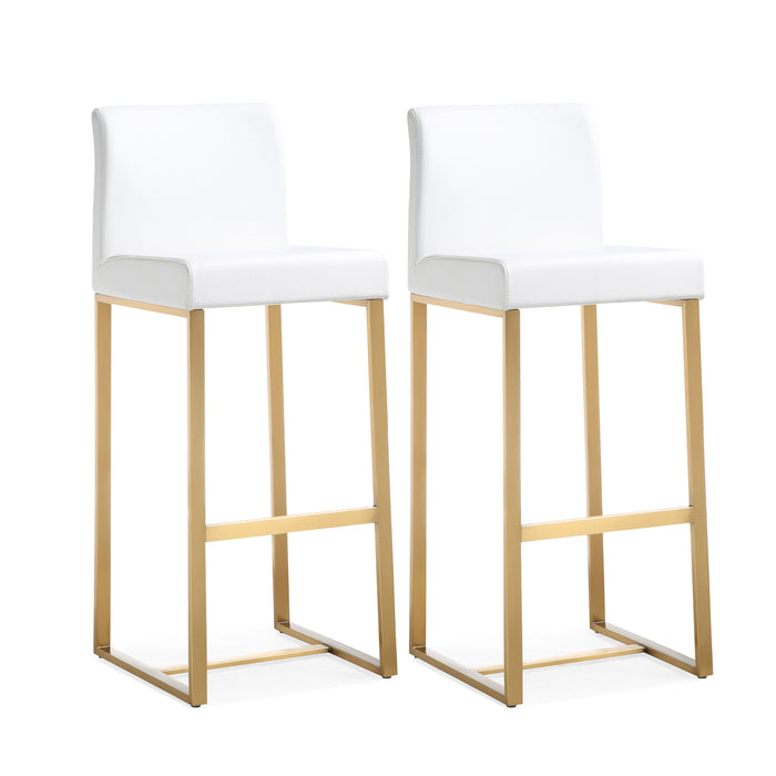 Denmark White Gold Steel Barstool - Set of 2 - UK