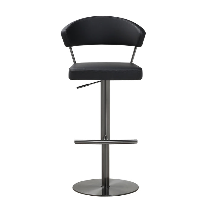 Cosmo Black Performance Vegan Leather on Black Steel Barstool - UK