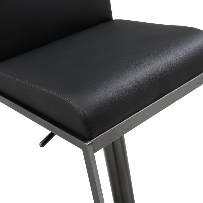 Amalfi Black Performance Vegan Leather on Black Stool - UK