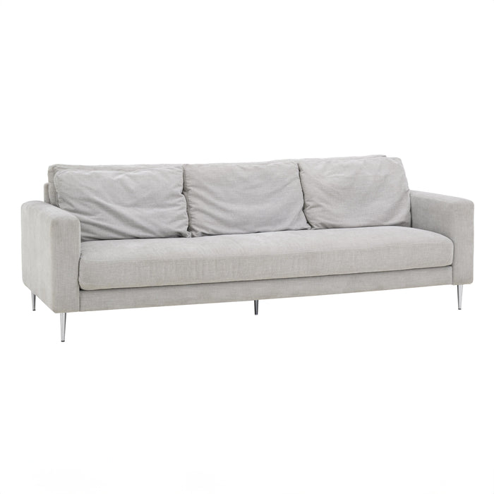 Vari Light Grey Textured Velvet Lounge Sofa 5