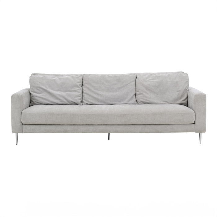 Vari Light Grey Textured Velvet Lounge Sofa 5