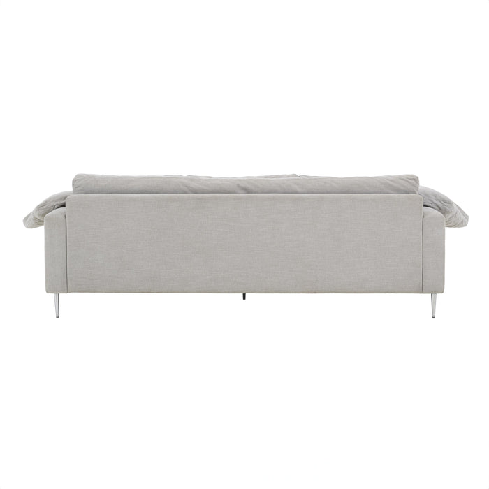 Vari Light Grey Textured Velvet Lounge Sofa 5