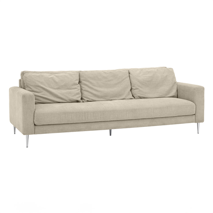 Vari Beige Textured Velvet Lounge Sofa 3