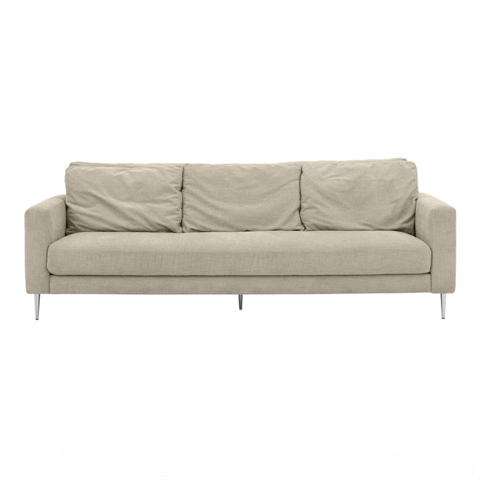 Vari Beige Textured Velvet Lounge Sofa 3