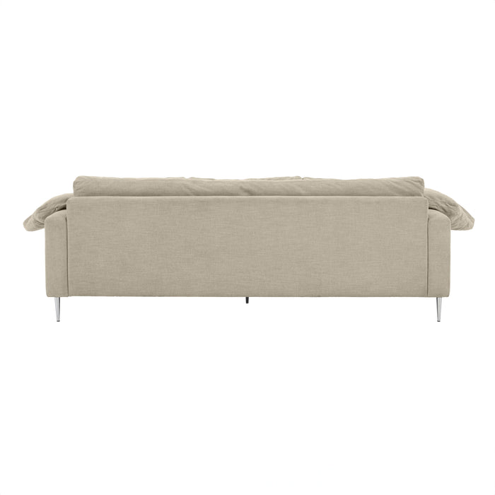 Vari Beige Textured Velvet Lounge Sofa 3