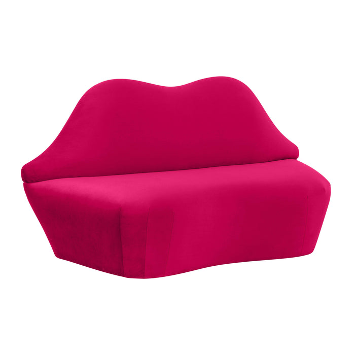 Lips Hot Pink Velvet Settee - UK