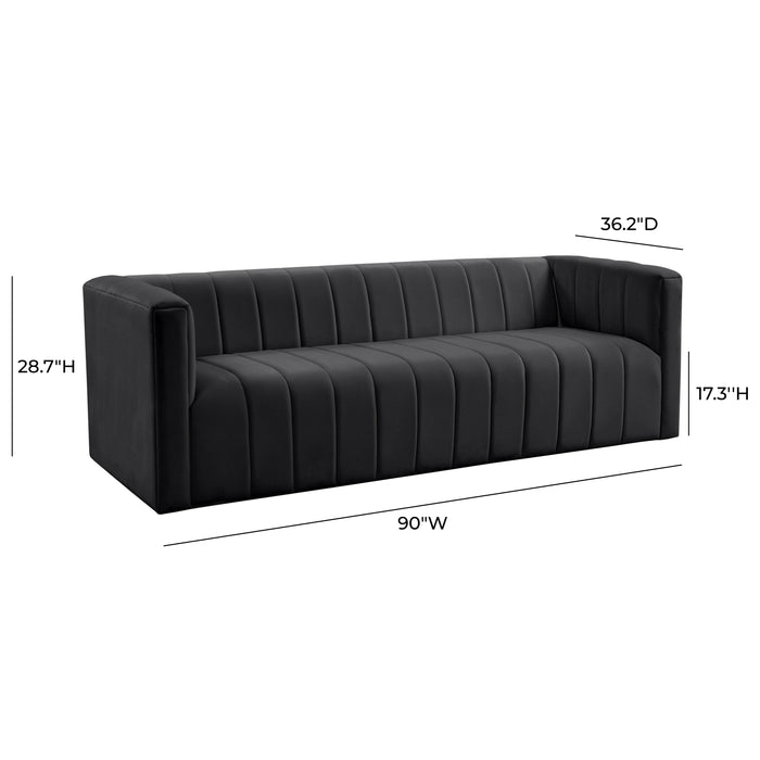 Norah Black Velvet Sofa - UK