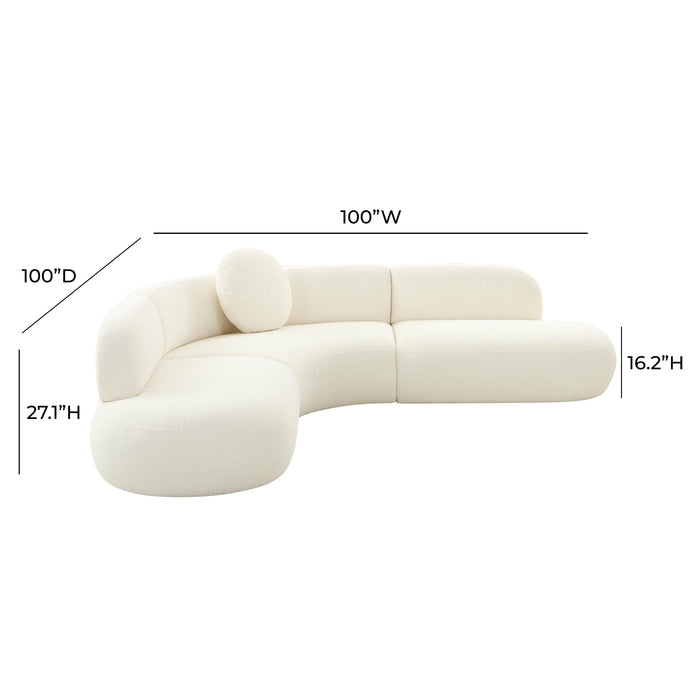 Broohah Cream Boucle Sectional - UK