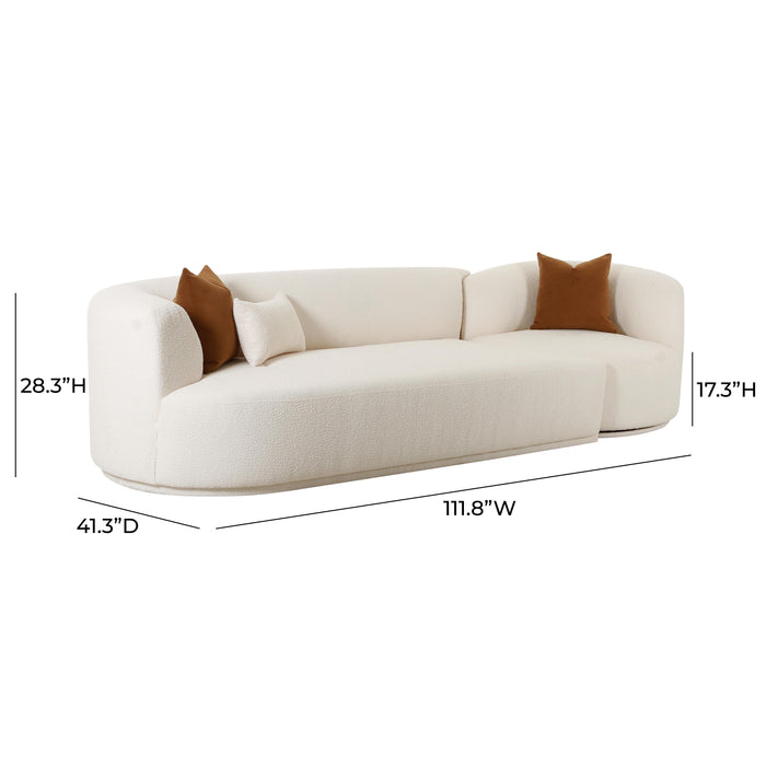 Fickle Cream Boucle 2-Piece Modular LAF Sofa - UK