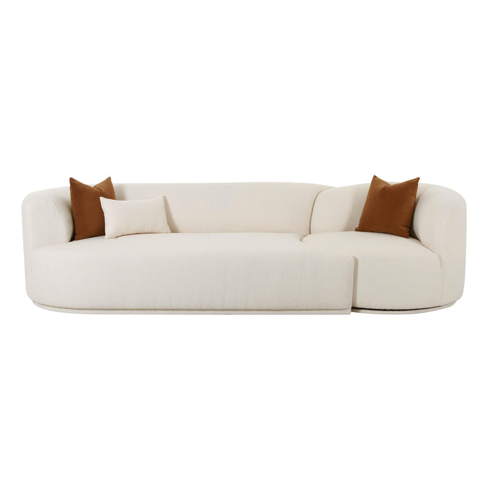 Fickle Cream Boucle 2-Piece Modular LAF Sofa - UK