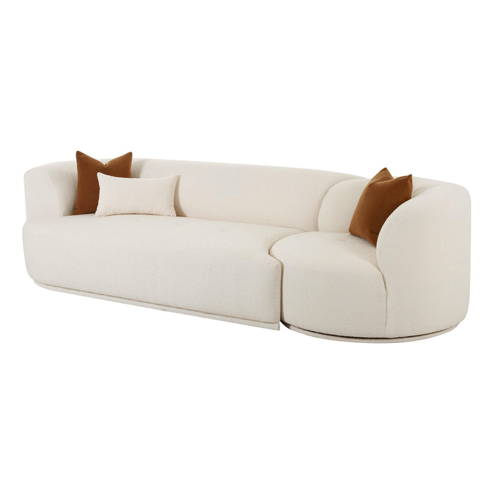 Fickle Cream Boucle 2-Piece Modular LAF Sofa - UK