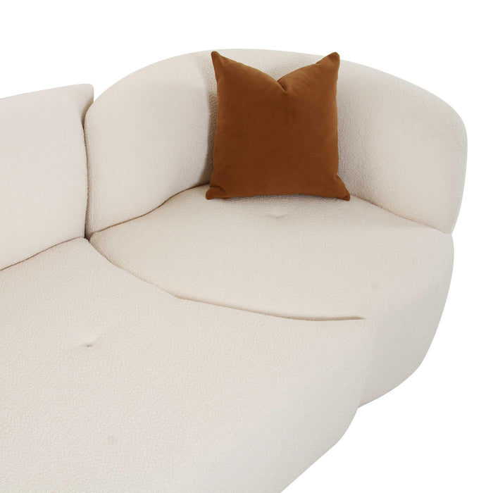 Fickle Cream Boucle 2-Piece Modular LAF Sofa - UK