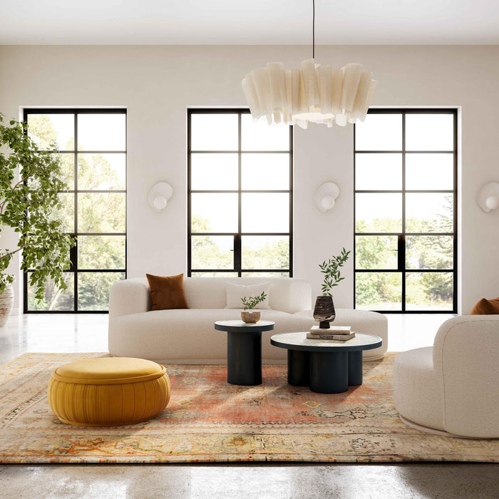 Fickle Cream Boucle 2-Piece Chaise Modular LAF Sofa - UK