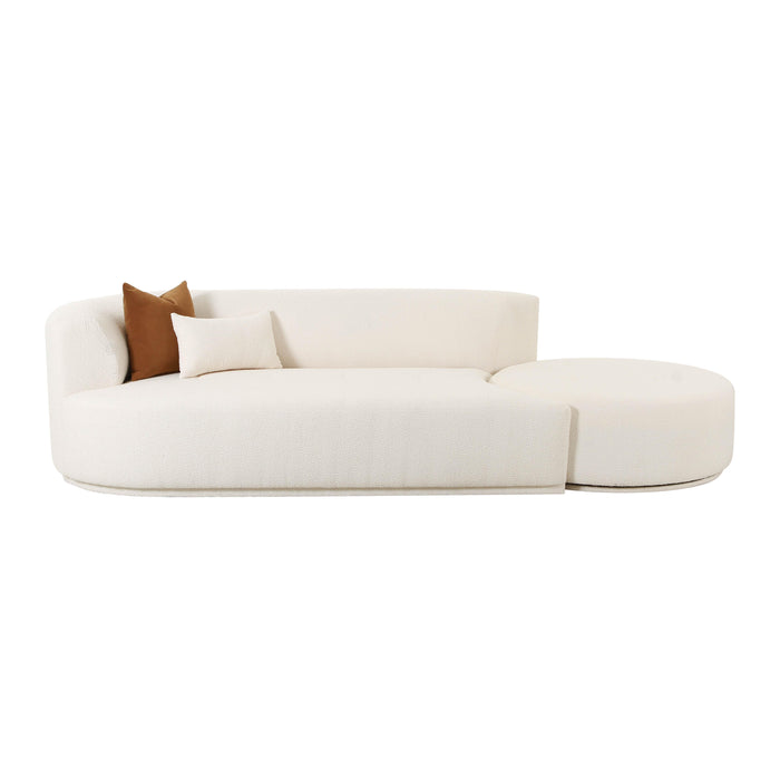 Fickle Cream Boucle 2-Piece Chaise Modular LAF Sofa - UK