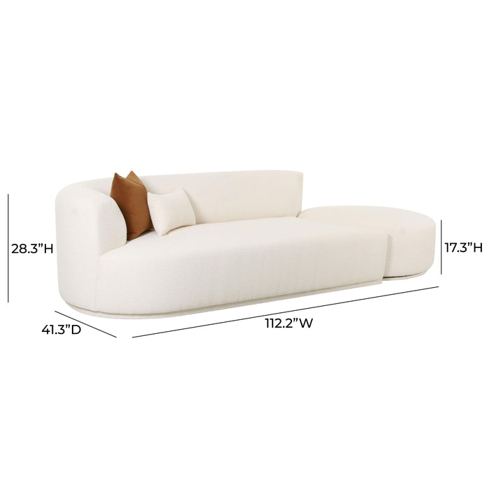 Fickle Cream Boucle 2-Piece Chaise Modular LAF Sofa - UK