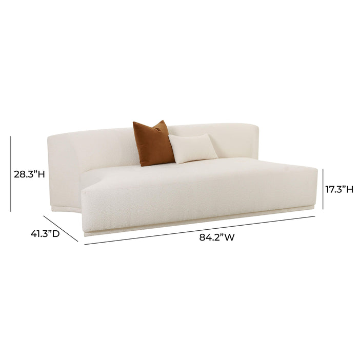 Fickle Cream Boucle Modular Armless Loveseat - UK